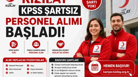 Kızılay KPSS Şartsız Personel Alımı Başladı: Başvuru Ekranı Açıldı