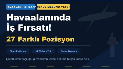 İlkokul Mezunlarına Büyük Fırsat! Havalimanlarında 27 Farklı Kadroda Personel Alımı Başladı