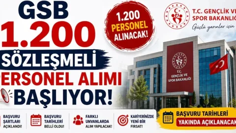 GSB 1.200 Sözleşmeli Personel Alımı Başlıyor! Başvuru Şartları ve Tarihleri Açıklandı