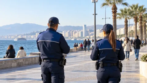 İzmir sahilinde görev yapan iki zabıta personeli